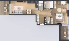 3 pokoje, mieszkanie 60,37 m², piętro 3, oferta nr A/128, Apartamenty Metro Wilanowska, Warszawa, Mokotów, Ksawerów, ul. Pejzażowa 26