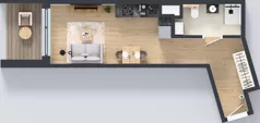 1 pokój, mieszkanie 28,76 m², piętro 1, oferta nr A/147, Apartamenty Metro Wilanowska, Warszawa, Mokotów, Ksawerów, ul. Pejzażowa 26