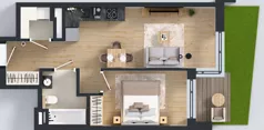 2 pokoje, mieszkanie 40,67 m², parter, oferta nr A/185, Apartamenty Metro Wilanowska, Warszawa, Mokotów, Ksawerów, ul. Pejzażowa 26