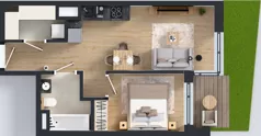 2 pokoje, mieszkanie 38,05 m², parter, oferta nr A/186, Apartamenty Metro Wilanowska, Warszawa, Mokotów, Ksawerów, ul. Pejzażowa 26