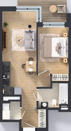 2 pokoje, mieszkanie 40,75 m², piętro 1, oferta nr A/199, Apartamenty Metro Wilanowska, Warszawa, Mokotów, Ksawerów, ul. Pejzażowa 26