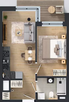 2 pokoje, mieszkanie 34,31 m², piętro 4, oferta nr A/248, Apartamenty Metro Wilanowska, Warszawa, Mokotów, Ksawerów, ul. Pejzażowa 26