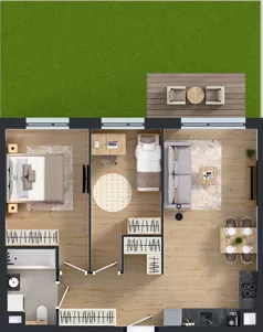 3 pokoje, mieszkanie 58,38 m², piętro 1, oferta nr I/8, Apartamenty Myśliborska Park, Warszawa, Białołęka, Żerań, ul. Myśliborska 11