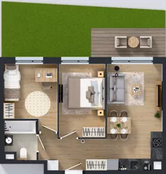 3 pokoje, mieszkanie 46,28 m², parter, oferta nr H/6, Apartamenty Myśliborska Park, Warszawa, Białołęka, Żerań, ul. Myśliborska 11