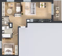 3 pokoje, mieszkanie 59,58 m², piętro 1, oferta nr H/8, Apartamenty Myśliborska Park, Warszawa, Białołęka, Żerań, ul. Myśliborska 11