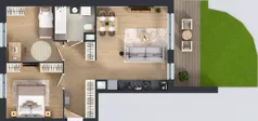 3 pokoje, mieszkanie 58,60 m², parter, oferta nr I/1, Apartamenty Myśliborska Park, Warszawa, Białołęka, Żerań, ul. Myśliborska 11
