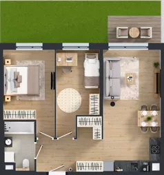 3 pokoje, mieszkanie 58,38 m², parter, oferta nr I/2, Apartamenty Myśliborska Park, Warszawa, Białołęka, Żerań, ul. Myśliborska 11