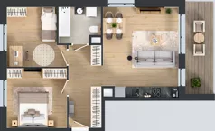 3 pokoje, mieszkanie 58,60 m², piętro 2, oferta nr I/13, Apartamenty Myśliborska Park, Warszawa, Białołęka, Żerań, ul. Myśliborska 11