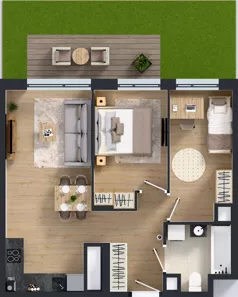 3 pokoje, mieszkanie 52,29 m², parter, oferta nr J/2, Apartamenty Myśliborska Park, Warszawa, Białołęka, Żerań, ul. Myśliborska 11