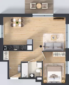 2 pokoje, mieszkanie 48,92 m², piętro 1, oferta nr J/6, Apartamenty Myśliborska Park, Warszawa, Białołęka, Żerań, ul. Myśliborska 11