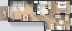 3 pokoje, mieszkanie 53,27 m², piętro 1, oferta nr J/34, Apartamenty Myśliborska Park, Warszawa, Białołęka, Żerań, ul. Myśliborska 11