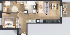 3 pokoje, mieszkanie 55,72 m², piętro 2, oferta nr J/35, Apartamenty Myśliborska Park, Warszawa, Białołęka, Żerań, ul. Myśliborska 11