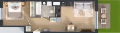 2 pokoje, mieszkanie 41,24 m², parter, oferta nr J/51, Apartamenty Myśliborska Park, Warszawa, Białołęka, Żerań, ul. Myśliborska 11