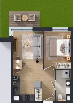 2 pokoje, mieszkanie 35,04 m², parter, oferta nr J/54, Apartamenty Myśliborska Park, Warszawa, Białołęka, Żerań, ul. Myśliborska 11