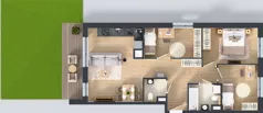 4 pokoje, mieszkanie 70,98 m², parter, oferta nr J/55, Apartamenty Myśliborska Park, Warszawa, Białołęka, Żerań, ul. Myśliborska 11