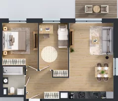3 pokoje, mieszkanie 58,62 m², piętro 1, oferta nr J/58, Apartamenty Myśliborska Park, Warszawa, Białołęka, Żerań, ul. Myśliborska 11