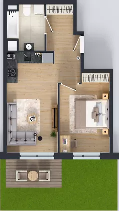 2 pokoje, mieszkanie 42,83 m², parter, oferta nr A/66, Międzyleska 4, Wrocław, Tarnogaj, Krzyki, ul. Międzyleska