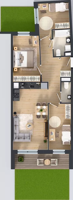 4 pokoje, mieszkanie 70,46 m², parter, oferta nr A/67, Międzyleska 4, Wrocław, Tarnogaj, Krzyki, ul. Międzyleska