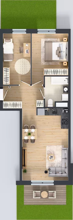 3 pokoje, mieszkanie 60,36 m², piętro 1, oferta nr A/116, Międzyleska 4, Wrocław, Tarnogaj, Krzyki, ul. Międzyleska