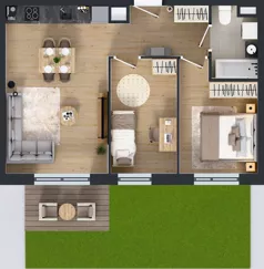 3 pokoje, mieszkanie 51,53 m², parter, oferta nr A/113, Międzyleska 4, Wrocław, Tarnogaj, Krzyki, ul. Międzyleska