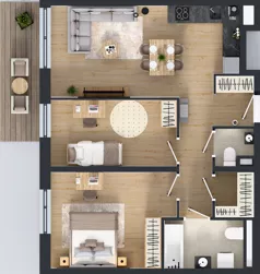 3 pokoje, mieszkanie 64,59 m², piętro 1, oferta nr A/68, Międzyleska 4, Wrocław, Tarnogaj, Krzyki, ul. Międzyleska