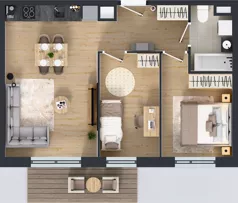 3 pokoje, mieszkanie 51,52 m², piętro 1, oferta nr A/117, Międzyleska 4, Wrocław, Tarnogaj, Krzyki, ul. Międzyleska