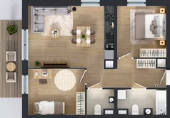 3 pokoje, mieszkanie 59,69 m², piętro 4, oferta nr A/14, Międzyleska 4, Wrocław, Tarnogaj, Krzyki, ul. Międzyleska