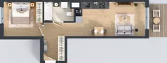 2 pokoje, mieszkanie 43,54 m², piętro 2, oferta nr A/36, Osiedle Wilno 9.2, Warszawa, Targówek, Elsnerów, ul. Rudnicka