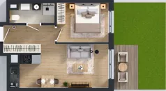 2 pokoje, mieszkanie 37,63 m², piętro 1, oferta nr A/26, Osiedle Wilno 9.2, Warszawa, Targówek, Elsnerów, ul. Rudnicka