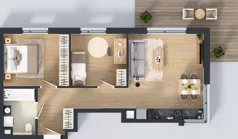 3 pokoje, mieszkanie 57,50 m², piętro 1, oferta nr A/58, Osiedle Wilno 9.2, Warszawa, Targówek, Elsnerów, ul. Rudnicka