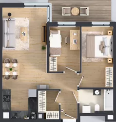 3 pokoje, mieszkanie 57,75 m², piętro 1, oferta nr A/69, Osiedle Wilno 9.2, Warszawa, Targówek, Elsnerów, ul. Rudnicka