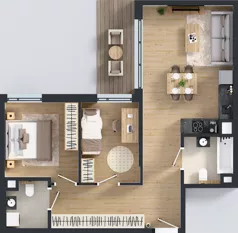 3 pokoje, mieszkanie 62,30 m², piętro 1, oferta nr B/32, Osiedle Wilno 9.2, Warszawa, Targówek, Elsnerów, ul. Rudnicka