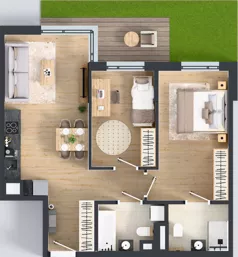 3 pokoje, mieszkanie 59,94 m², parter, oferta nr B/54, Osiedle Wilno 9.2, Warszawa, Targówek, Elsnerów, ul. Rudnicka