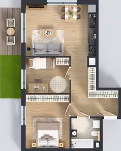 3 pokoje, mieszkanie 57,51 m², piętro 2, oferta nr A/72, Osiedle Wilno 9.2, Warszawa, Targówek, Elsnerów, ul. Rudnicka