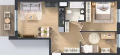 3 pokoje, mieszkanie 54,06 m², piętro 1, oferta nr B/56, Osiedle Wilno 9.2, Warszawa, Targówek, Elsnerów, ul. Rudnicka