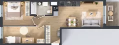 3 pokoje, mieszkanie 54,88 m², piętro 1, oferta nr B/81, Osiedle Wilno 9.2, Warszawa, Targówek, Elsnerów, ul. Rudnicka