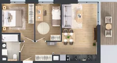 3 pokoje, mieszkanie 50,87 m², piętro 1, oferta nr B/85, Osiedle Wilno 9.2, Warszawa, Targówek, Elsnerów, ul. Rudnicka