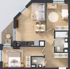 3 pokoje, mieszkanie 58,06 m², piętro 1, oferta nr A/59, Mokotów Sportowy 1.3, Warszawa, Mokotów, Augustówka, ul. Antoniewska