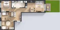 4 pokoje, mieszkanie 64,88 m², parter, oferta nr B/1, Mokotów Sportowy 1.3, Warszawa, Mokotów, Augustówka, ul. Antoniewska
