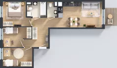 4 pokoje, mieszkanie 65,27 m², piętro 1, oferta nr B/4, Mokotów Sportowy 1.3, Warszawa, Mokotów, Augustówka, ul. Antoniewska