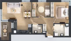 3 pokoje, mieszkanie 61,66 m², piętro 3, oferta nr B/18, Mokotów Sportowy 1.3, Warszawa, Mokotów, Augustówka, ul. Antoniewska