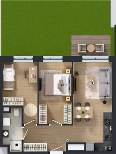 3 pokoje, mieszkanie 53,08 m², parter, oferta nr B/25, Mokotów Sportowy 1.3, Warszawa, Mokotów, Augustówka, ul. Antoniewska