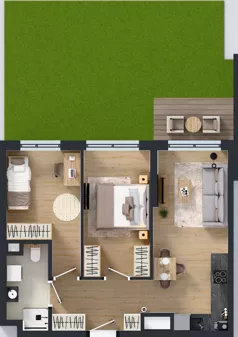 3 pokoje, mieszkanie 53,08 m², parter, oferta nr C/3, Mokotów Sportowy 1.3, Warszawa, Mokotów, Augustówka, ul. Antoniewska