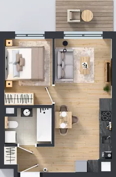 2 pokoje, mieszkanie 34,91 m², piętro 2, oferta nr C/53, Mokotów Sportowy 1.3, Warszawa, Mokotów, Augustówka, ul. Antoniewska