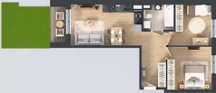3 pokoje, mieszkanie 55,87 m², piętro 1, oferta nr E/9, Mokotów Sportowy 1.3, Warszawa, Mokotów, Augustówka, ul. Antoniewska