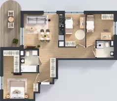 4 pokoje, mieszkanie 74,23 m², piętro 1, oferta nr E/5, Mokotów Sportowy 1.3, Warszawa, Mokotów, Augustówka, ul. Antoniewska