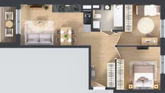 3 pokoje, mieszkanie 55,87 m², piętro 1, oferta nr E/9, Mokotów Sportowy 1.3, Warszawa, Mokotów, Augustówka, ul. Antoniewska