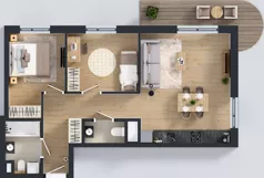 3 pokoje, mieszkanie 59,89 m², piętro 2, oferta nr D/10, Mokotów Sportowy 1.3, Warszawa, Mokotów, Augustówka, ul. Antoniewska