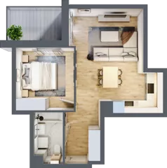 2 pokoje, mieszkanie 41,13 m², parter, oferta nr B/45, Osobowicka 114, Wrocław, Osobowice-Rędzin, Fabryczna, ul. Osobowicka 114