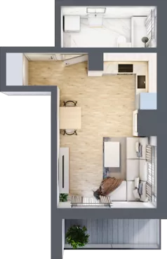 1 pokój, mieszkanie 26,18 m², piętro 1, oferta nr B/47, Osobowicka 114, Wrocław, Osobowice-Rędzin, Fabryczna, ul. Osobowicka 114